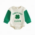 thumbnail image 1 of Yindaity Newborn Baby Girl Boy St Patricks Day Outfit Four Leaf Clover Romper Sweatshirt Waffle Bodysuit Shirts Irish Outfit(Green,6-12 Months), 1 of 8