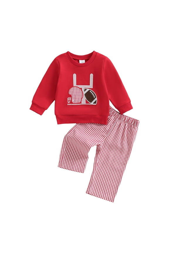 Outfits Baby Boy Baby & Toddler Boys' 2-Piece Fleece Sweatshirt and Jogger Set)Red,0-6 Months)