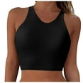 thumbnail image 1 of Yindaity Women's Racerback Bikini Tops Quick Dry Modest Swimsuit Top Sports Padded Bathing Suit Black,L, 1 of 4