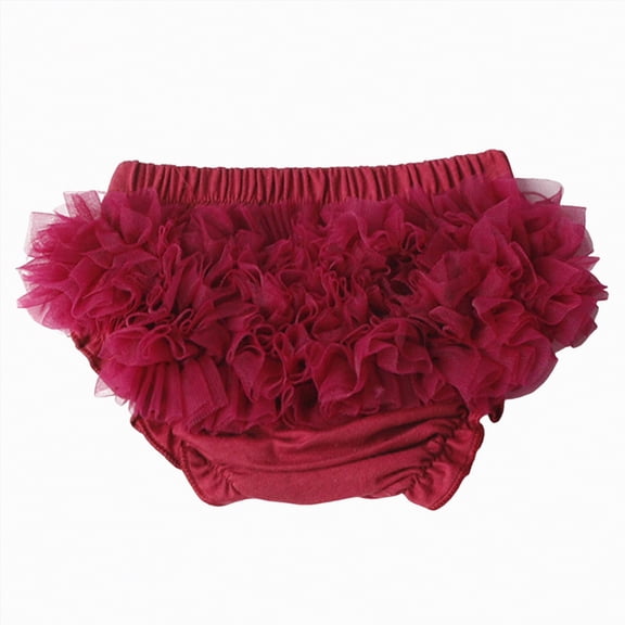 Yindaity Potty Training Underwear Baby Bloomers Diaper Covers for Girls Ruffle Bloomers for Infant Girls Newborn Shorts Underwear(Wine,6-15 Months)