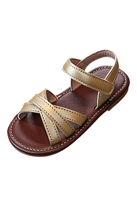 Sandals for Girls Jelly Shoes for Girls, Princess Birthday Sandals for Little Girls, Blue Toddler Glitter Sandals Frozen Inspired Party Dress Flats (Gold,12.5)