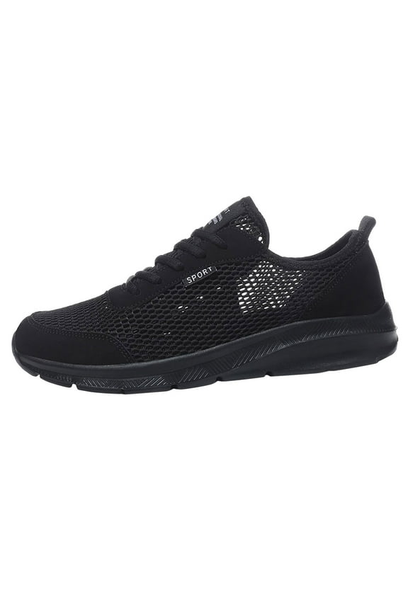 Shoes for Men Sneakers Men's Mesh Fabric Fashion Sneakers Casual Oxfords Lightweight Breathable Versatile Walking Shoes (Black,8)