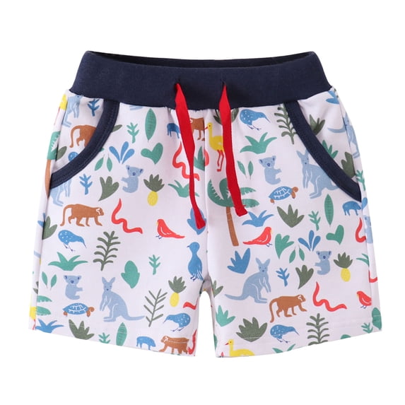 Yindaity Shorts for Boys Toddler Boys French Terry Knit Shorts Casual Pull On Summer Shorts with Drawstring(Black,3-4 Years)