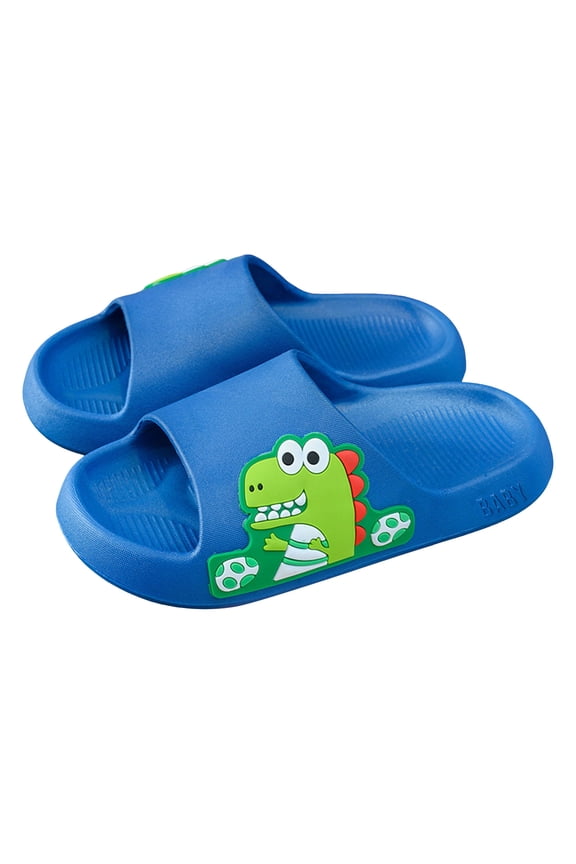 Shower Slippers Kids Lightweight Soft Non-Slip Slides Slippers Open Toe Comfy Sandals for Toddler Boys Girls Children Bathroom Shower Summer Pool Beach Slippers Blue,12
