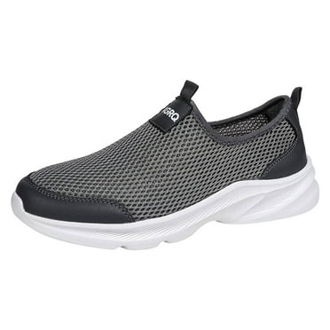 Yindaity Slip On Shoes for Men Mens Slip On Loafer Casual Walking Shoes Comfortable Non-Slip Flats (Grey,10)