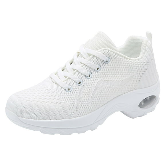 Yindaity Sneaker For Women Breathable Athletic Air Cushion Running Shoes Lightweight Sport Shoes Womens Fashion Sneakers White,6.5