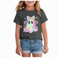 thumbnail image 1 of Yindaity Spooky Ghost Graphic Tee Fun Halloween Shirt for Kids Vibrant Design Cotton Available in Various Sizes (Grey,6-7 Years), 1 of 4
