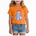 thumbnail image 1 of Yindaity Spooky Ghost Graphic Tee Fun Halloween Shirt for Kids Vibrant Design Cotton Available in Various Sizes (Orange,2-3 Years), 1 of 5