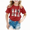 thumbnail image 1 of Yindaity Spooky Ghost Graphic Tee Fun Halloween Shirt for Kids Vibrant Design Cotton Available in Various Sizes(Red,6-7 Years), 1 of 5