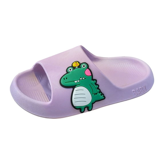 Yindaity Summer Slippers Toddler Boys Girls Shower Slippers | Boys Girls Cute Cartoon Beach Pool Home Sandals Quick Dry Non-Slip Purple,8