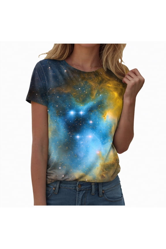 T Shirt Women Men's Women's Shirts Unisex 3D Graphic Print Fashion T-Shirts for Adults(Sky Blue,XL)