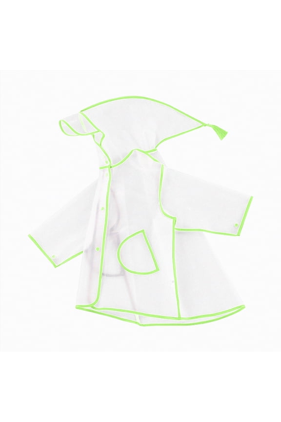Toddler Boy Girl Kids Color Block Zipper Button Rain Jacket Waterproof Windbreaker Hooded Raincoat(Green,18-24 Months)