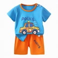 thumbnail image 1 of Yindaity Toddler Boy Summer Clothes Boys Tee and Short Set, Short Sleeve, Lightweight and Breathable(Blue,6-9 Months), 1 of 3