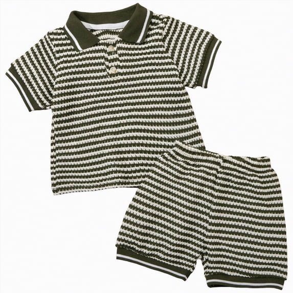 Yindaity Toddler Boys Outfits Short Sleeve Baby Boy Clothes Toddler Boy Summer Outfits Short Sleeve Patchwork Top T-shirt & Pocket Pant Set(Green,5-6 Years)