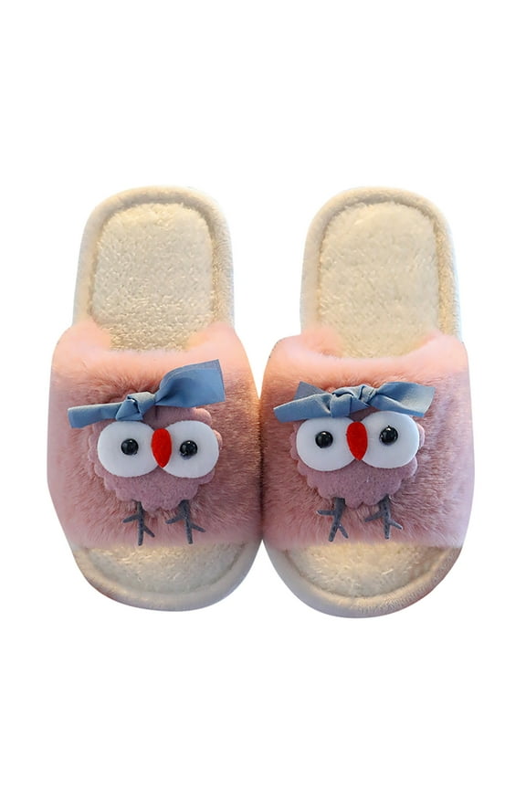 Toddler Girl Slippers Girls Fluffy Slippers Kids Leopard Tie Dye Open Toe Slides Sandals Soft Plush Cross Band House Shoes Indoor(Purple,13)