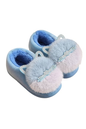 Toddler Girl Slippers Girls Slippers for Toddler Kid Comfortable Wave-like Cozy Soft House Slippers for Toddler Girl(Blue,13)