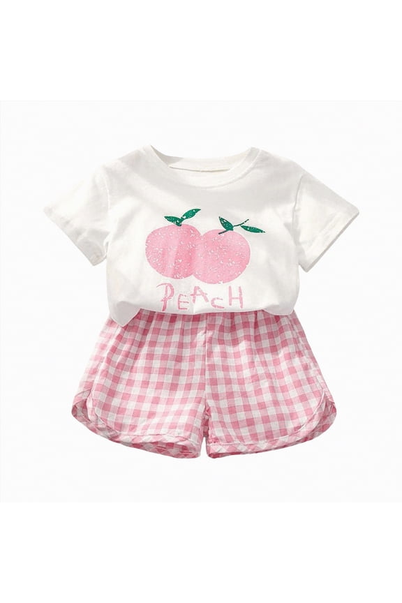 Toddler Girls Dresses Outfits 1T 2T 3T 4T 5T 6T Toddler Girls Summer Clothes 5T Girls Sunflower Fly Sleeve T-shirt Denim Shorts 2PCs Set Dailywear(Pink,6-12 Months)