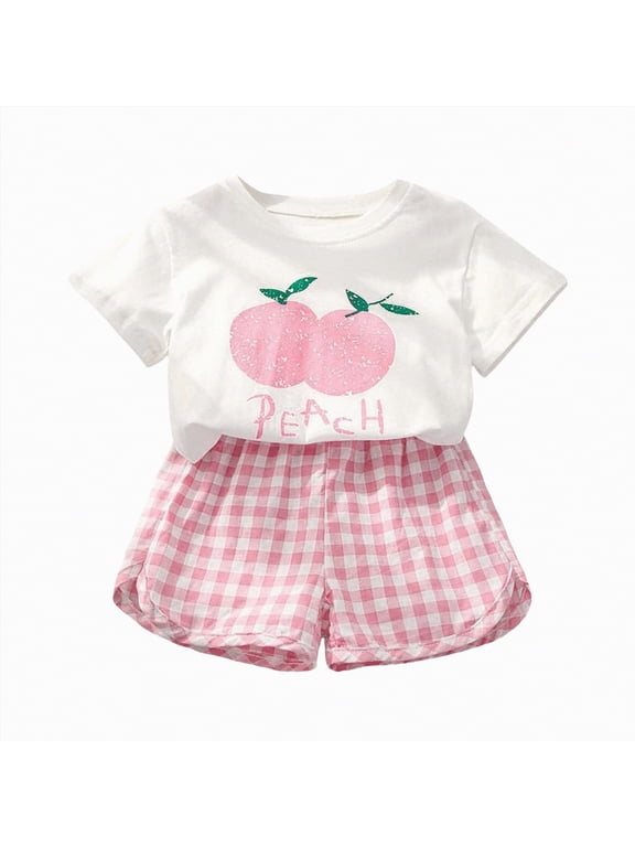 Toddler Girls Dresses Outfits 1T 2T 3T 4T 5T 6T Toddler Girls Summer Clothes 5T Girls Sunflower Fly Sleeve T-shirt Denim Shorts 2PCs Set Dailywear(Pink,3-4 Years)