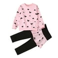 thumbnail image 1 of Yindaity Toddler Girls Outfit Sets, Long Sleeve Casual 2 Piece Sweatshirt and Sweatpants Set (Pink,4-5 Years), 1 of 6