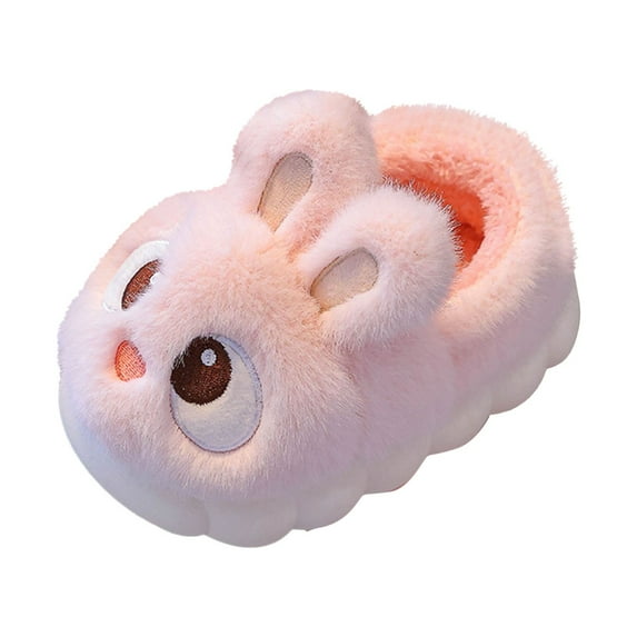 Yindaity Toddler House Slippers Baby Girl's Soft Plush Slippers Cartoon Warm Winter House Shoes(Pink,9)