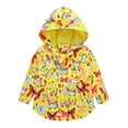 thumbnail image 1 of Yindaity Toddler Kids Baby Girls Fashion Cute Cartoon Butterfly Pattern Windproof Rain Jacket Detachable Hooded Coat Yellow,2-3 Years, 1 of 3