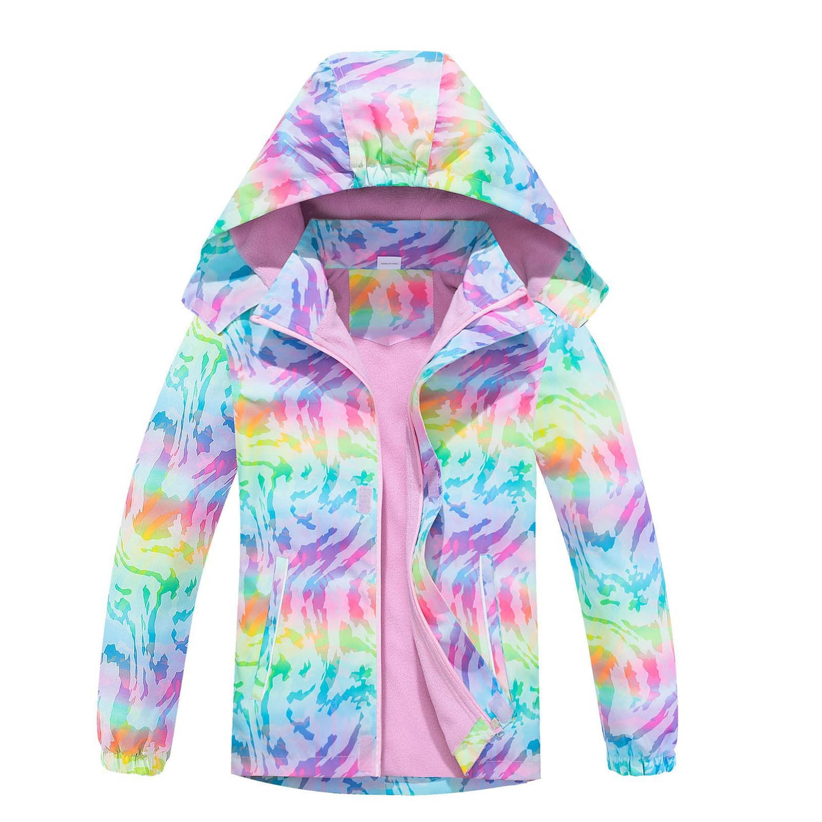 Yindaity Girls Light Raincoat Kids Waterproof Long Rain