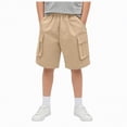 thumbnail image 1 of Yindaity Toddler Shorts Boy Boys and Toddler Quick Dry Tie Front Jogger Shorts(Khaki,4-5 Years), 1 of 5