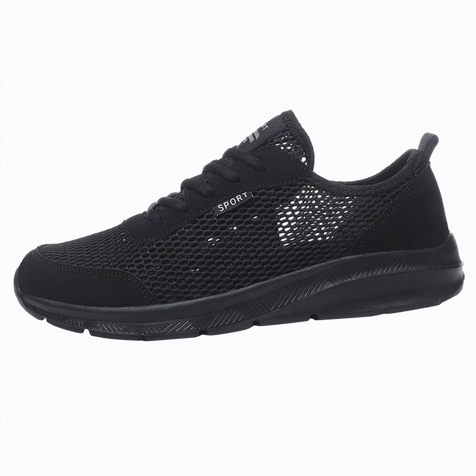 Yindaity Trail Running Shoes Men Men's Non Slip Shoes, Lightweight Mens Work Shoes Sneakers Soccer Shoes Men(Black,8)
