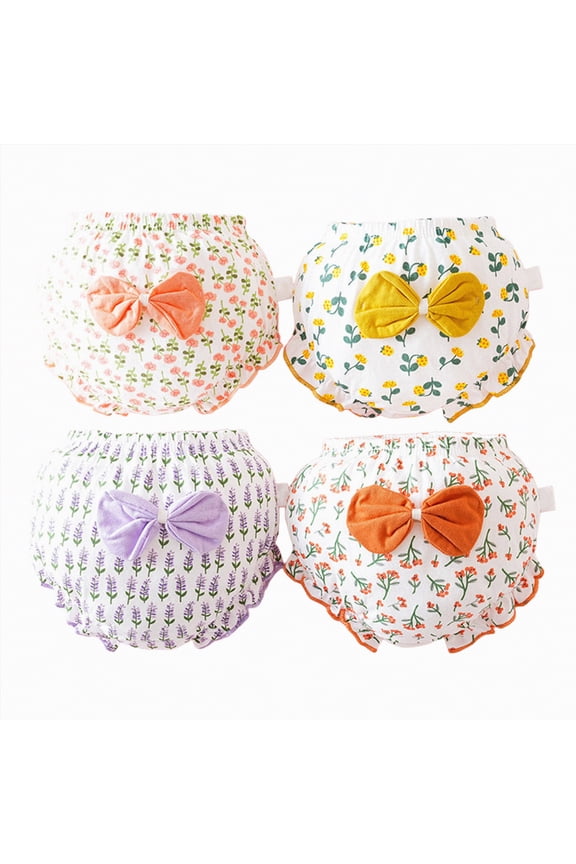 Training Underwear for Girls Potty Training Underwear, Cotton Absorbent Unisex Toddler Pee Pants for Boys Girls(White,1-2 Years)