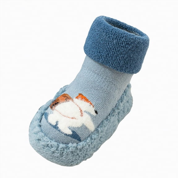 Yindaity Walking Shoes for Babies Baby Sock Shoes Toddler Walking Shoes Non-Slip Slippers Soft Rubber Sole Sneakers for Baby Boys Girls(Blue,10.03)