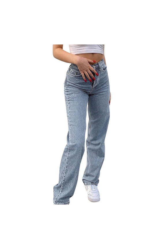 Wide Leg Jeans Women Wide Leg Jeans High Waist Baggy Jeans for Women Loose Boyfriends Jeans Denim Pants Blue,M