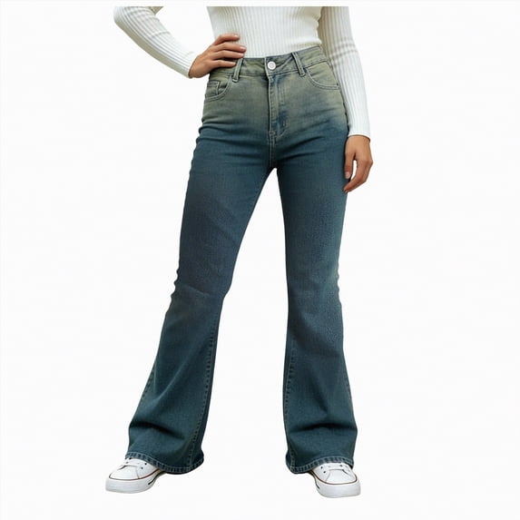 Yindaity Wide Leg Jeans Women's Plus Size Relaxed Fit Straight Leg Jean Light(Dark Blue,XL)