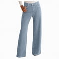 thumbnail image 1 of Yindaity Wide Leg Jeans Women's Plus Size Relaxed Fit Straight Leg Jean Light(Light Blue,L), 1 of 9