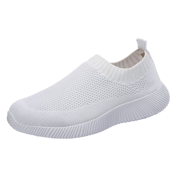 Yindaity Women'S Classic Slip-On Athletic Sneaker, Wide Width Available Womens Walking Sneakers White,8
