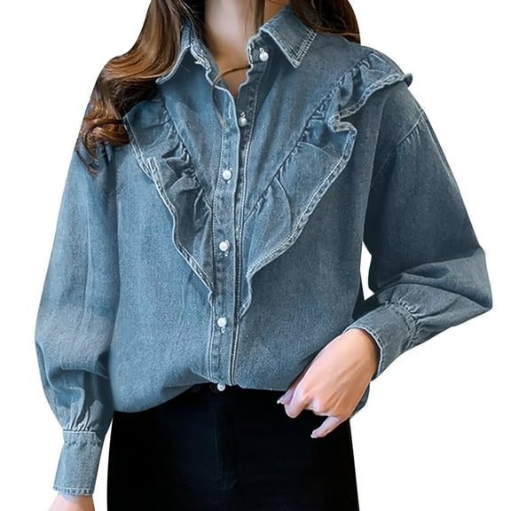 Yindaity Women'S Denim Jackets Women's and Women's Plus Jean Cropped Denim Jacket (Light Blue,M)