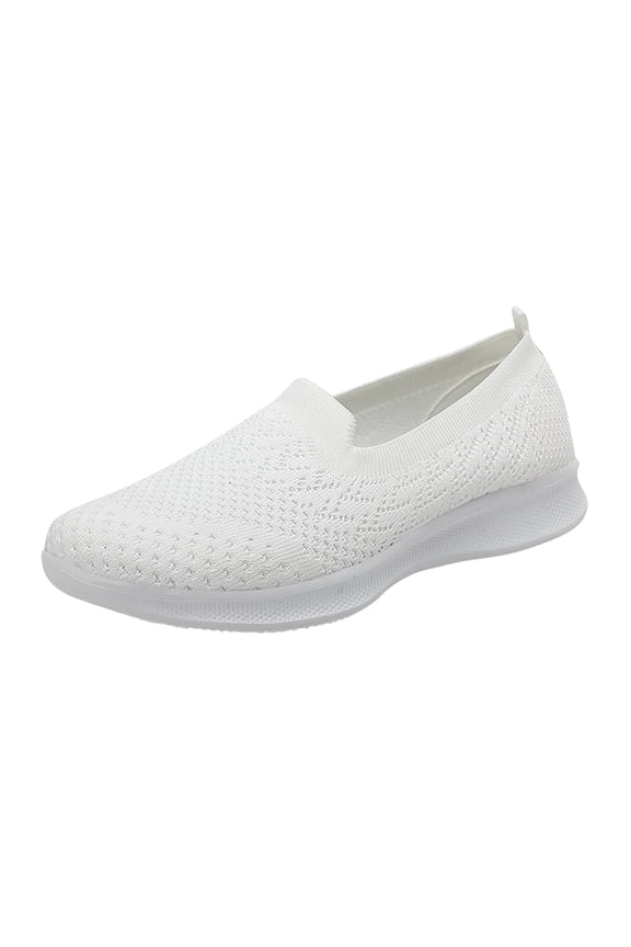 Women'S Mesh Breathable Casual Shoes Outdoor Gyms Running Shoes Sports Sneaker (White,8.5)