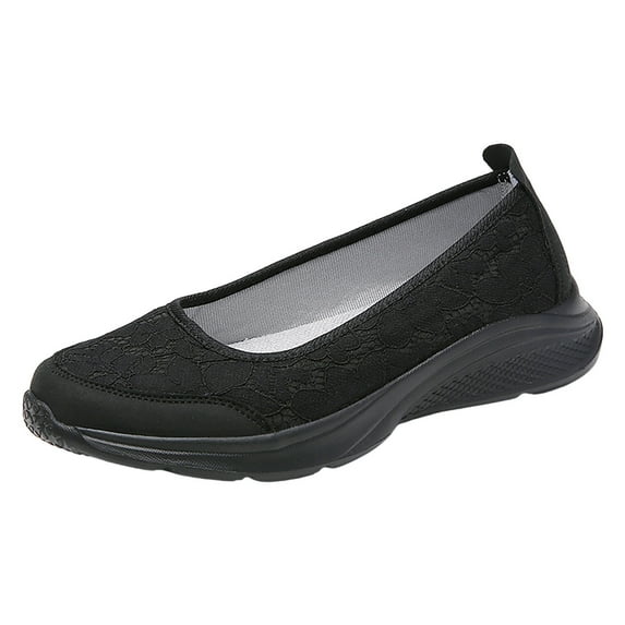 Yindaity Women'S Slip-On Sneaker Walking Shoes Women Black,7
