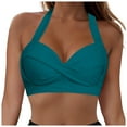 thumbnail image 1 of Yindaity Women'S Swim Tops Plus Size Tankini Underwire Bikini Top Only - Push Up Bathing Suit Top Padded Swim Bra 2025 Swimsuits Top Womens Swim Top(Dark Green,2XL), 1 of 9
