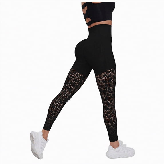 Yindaity Women'S Yoga Pants Women's Fleece Lined Leggings Thermal Winter Warm Tights High Waisted with Pockets Running Gear(Black,L)
