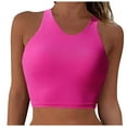 thumbnail image 1 of Yindaity Women Twist Front Swimwear Tops Full Coverage Bikini Top Push Up Swimwear Cropped Tankini U-Back Bathing Suit Tops(Hot Pink,2XL), 1 of 4