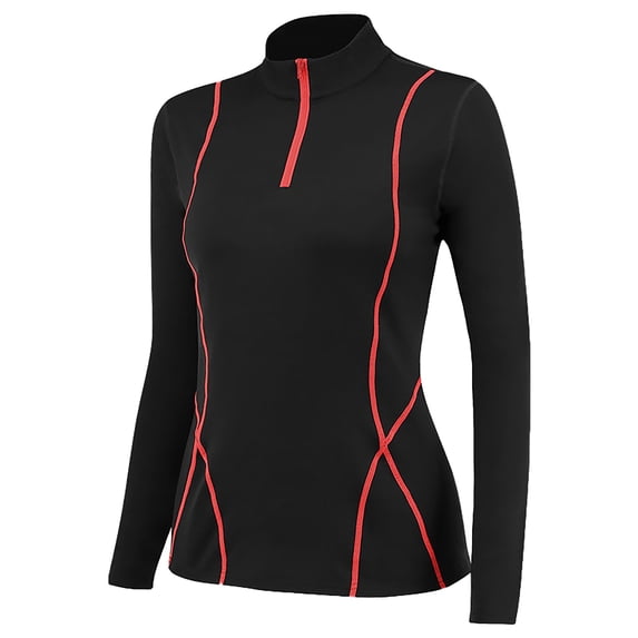 Yindaity Women's Athletic Half Zip Pullover Sweatshirt Workout Top Crop Quarter Zip Pullover Yoga Running Jackets Red,L