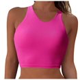 thumbnail image 1 of Yindaity Women's Bikini Top Bathing Suit V Neck Adjustable Spaghetti Straps Twist Front(Hot Pink,XL), 1 of 4