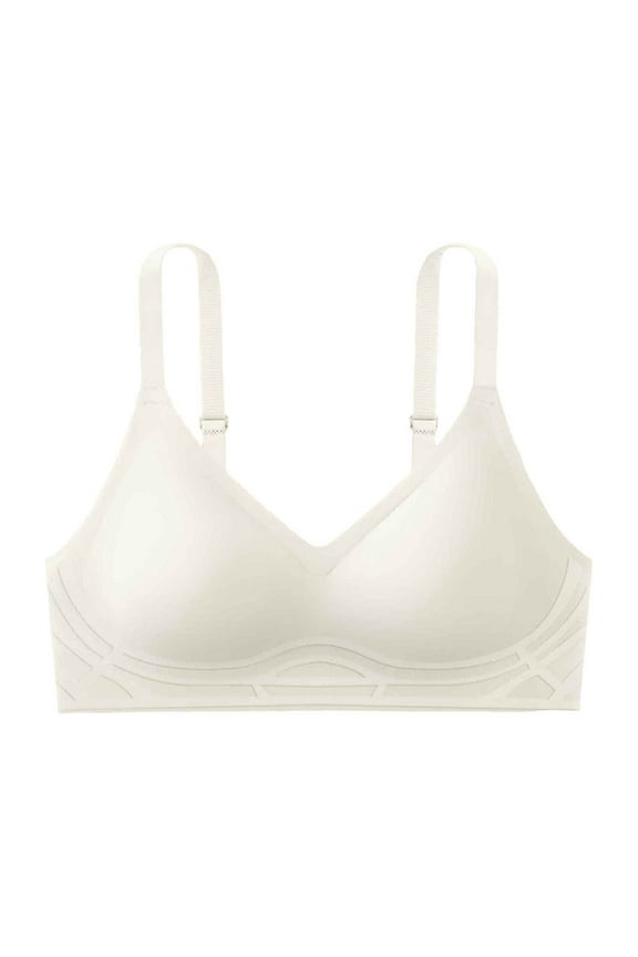 Women's Blissful Benefits Underarm-Smoothing with Seamless Stretch Wireless Lightly Lined Comfort Bra White,2XL