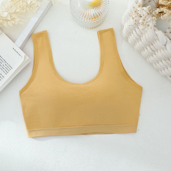 Yindaity Women's Built Up Tank Style Sports Bra Yellow,XL