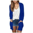thumbnail image 1 of Yindaity Women's Cardigans Women's Lightweight Crewneck Cardigan Sweater (Blue,S), 1 of 5