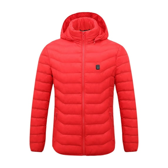 Yindaity Women's Packable Lightweight Full-Zip Puffer Jacket with Hood Quilted Winter Coat (Red,2XL)
