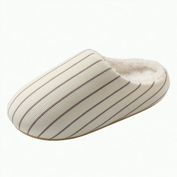 Yindaity Women's Slippers Women's Platform Slippers Genuine Suede Slip-on Warm FuzzyEasy Autumn Winter Fluffy Comfy Furry Shoes for Outdoor Indoor(White,15.99)