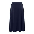 thumbnail image 1 of Yindaity Women's Solid Ombre Lightweight Flare Midi Pull On Closure Skirt S-2XL Plus Size Navy,2XL, 1 of 5