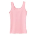 thumbnail image 1 of Yindaity Women's Square Neck Tank Top Sleeveless Double Lined Basic Tops Camisole Vest Women Summer (Pink,S), 1 of 2