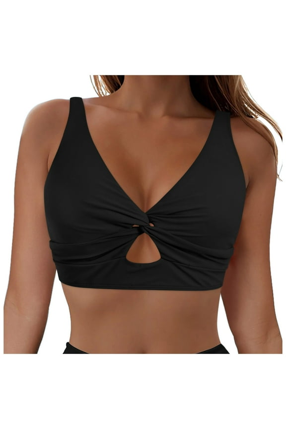 Women's Twist Front Bikini Top - Push Up Bathing Suit Top Padded Swimsuit Top Women's Twist Front Bikini Top - Push Up Bathing Suit Top Padded Swimsuit Top(Black,S)
